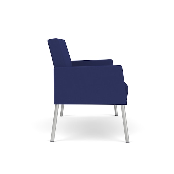 Lesro Mystic Lounge Reception Loveseat, Silver, OH Cobalt Upholstery ML1501 - main